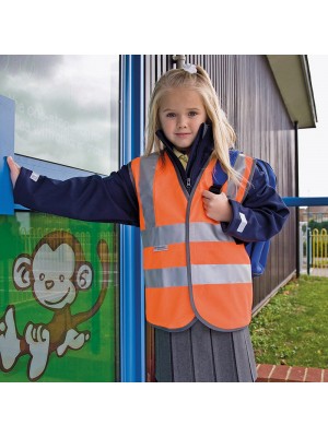 Plain high-viz vest EN1150 Class 2 approved Junior Safeguard 120 GSM